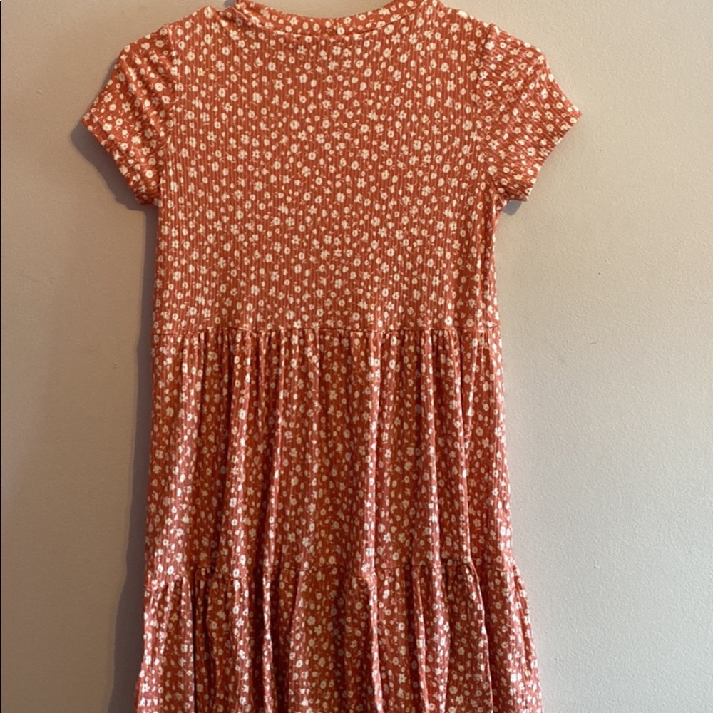 Pink/orange floral babydoll dress, women’s size small, above the knee